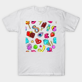 Cute candy fun pattern lilac T-Shirt